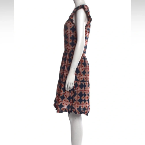 Sea New York Leigh Tunic Midi Dress Women's M Flutter Sleeve Shift Ruffle Hem - Picture 6 of 10